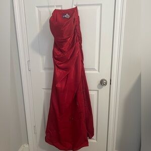 Strapless Red Formal Dress